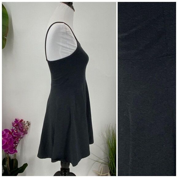 Divided Grey Strappy Sun Dress Fit & Flare Gray Knit Small - Picture 3 of 5